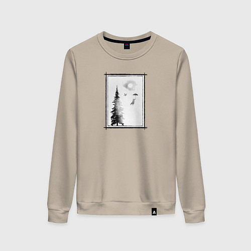 Женский свитшот Лисье путешествие / Миндальный – фото 1