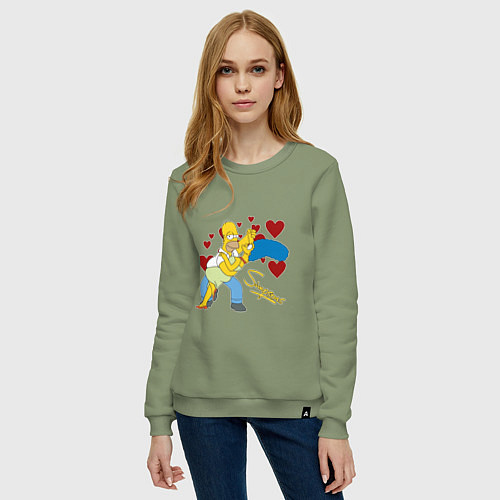 Женский свитшот Гомер и Мардж Симпсон / Авокадо – фото 3