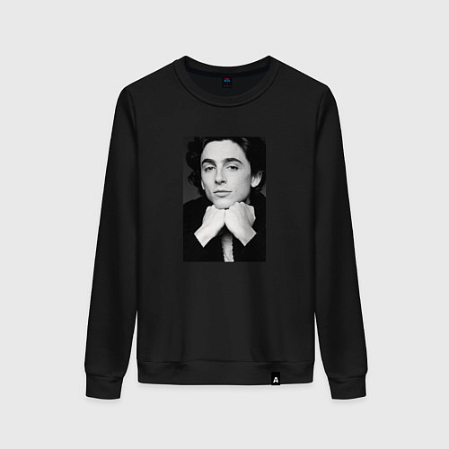 Женский свитшот Timothee Chalamet Vogue 2021 / Черный – фото 1