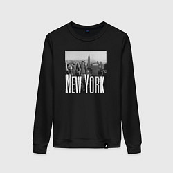 Свитшот хлопковый женский New York city in picture, цвет: черный