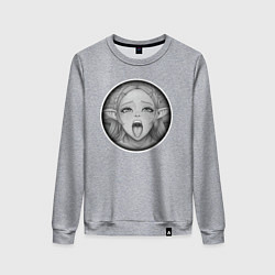 Женский свитшот Ахегао эльфийка