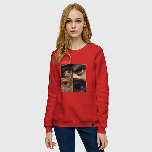 Женский свитшот Искусство и глаза / Красный – фото 3