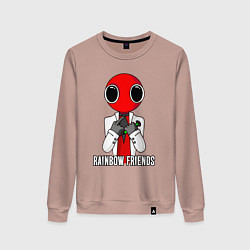 Свитшот хлопковый женский Радужные друзья - Красный, цвет: пыльно-розовый