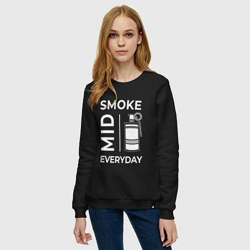 Женский свитшот Smoke Mid Everyday / Черный – фото 3