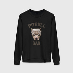 Свитшот хлопковый женский Pitbull dad, цвет: черный