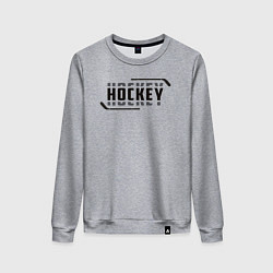 Свитшот хлопковый женский Hockey лого, цвет: меланж