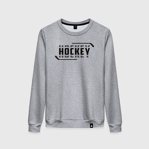 Женский свитшот Hockey лого / Меланж – фото 1