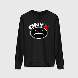 Свитшот хлопковый женский Onyx - black logo, цвет: черный