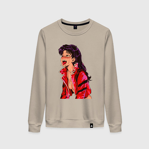 Женский свитшот Мисато Кацураги ahegao / Миндальный – фото 1