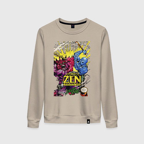 Женский свитшот Zen - intergalactic ninja / Миндальный – фото 1