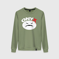 Свитшот хлопковый женский Onyx logo white, цвет: авокадо