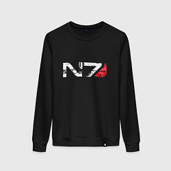 Свитшот хлопковый женский Mass Effect N7 - Logotype, цвет: черный
