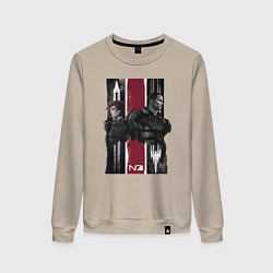 Свитшот хлопковый женский Mass Effect N7 - Shepard, цвет: миндальный