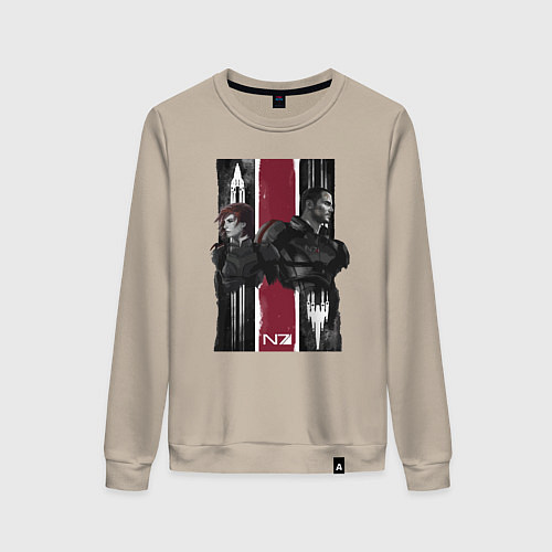 Женский свитшот Mass Effect N7 - Shepard / Миндальный – фото 1