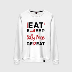 Женский свитшот Надпись: eat sleep Sally Face repeat