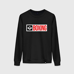 Свитшот хлопковый женский Ring of boxing, цвет: черный