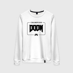 Женский свитшот Doom gaming champion: рамка с лого и джойстиком