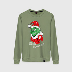 Женский свитшот Merry Christmas, Santa Claus Grinch