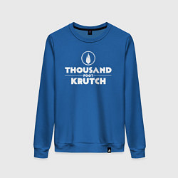 Свитшот хлопковый женский Thousand Foot Krutch белое лого, цвет: синий