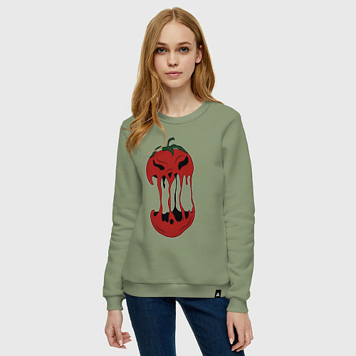 Женский свитшот Агрессивный красный помидор / Авокадо – фото 3