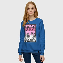 Свитшот хлопковый женский Stray Kids boy band, цвет: синий — фото 2