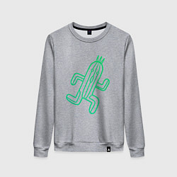 Свитшот хлопковый женский Файнал фентези Cactuar, цвет: меланж