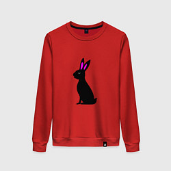Свитшот хлопковый женский Черный кролик, цвет: красный