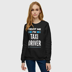 Свитшот хлопковый женский Trust me Im taxi driver, цвет: черный — фото 2