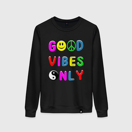 Женский свитшот Good vibes only / Черный – фото 1