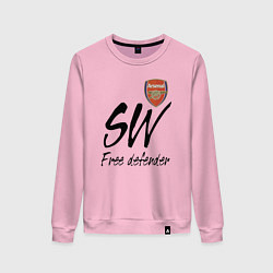 Свитшот хлопковый женский Arsenal - sweeper - England - London, цвет: светло-розовый