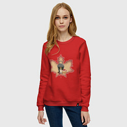 Свитшот хлопковый женский Скоро Зима, цвет: красный — фото 2