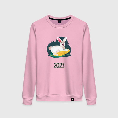 Женский свитшот Кролик 2023 / Светло-розовый – фото 1