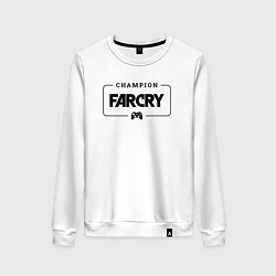 Свитшот хлопковый женский Far Cry gaming champion: рамка с лого и джойстиком, цвет: белый