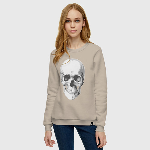 Женский свитшот Platinum Cut Skull / Миндальный – фото 3