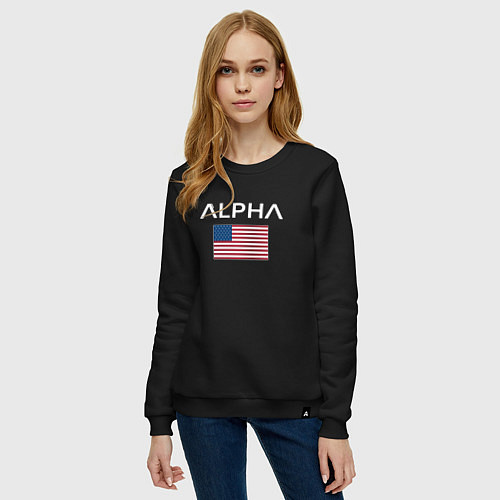 Женский свитшот Alpha USA / Черный – фото 3