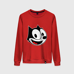 Свитшот хлопковый женский Cat Felix head, цвет: красный