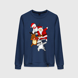 Свитшот хлопковый женский Все герои нового года ДЭБуют, цвет: тёмно-синий