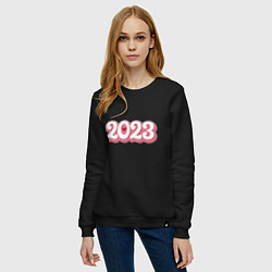 Свитшот хлопковый женский Love 2023, цвет: черный — фото 2