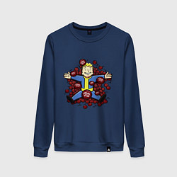 Свитшот хлопковый женский Vault boy caps, цвет: тёмно-синий