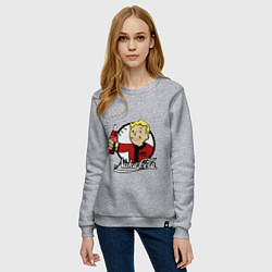 Свитшот хлопковый женский Vault boy - nuka cola, цвет: меланж — фото 2