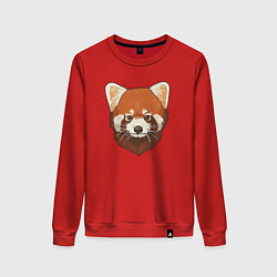 Свитшот хлопковый женский Голова милой красной панды, цвет: красный