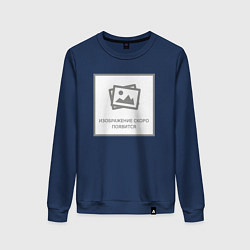 Свитшот хлопковый женский Изображение скоро появится - прикол, цвет: тёмно-синий