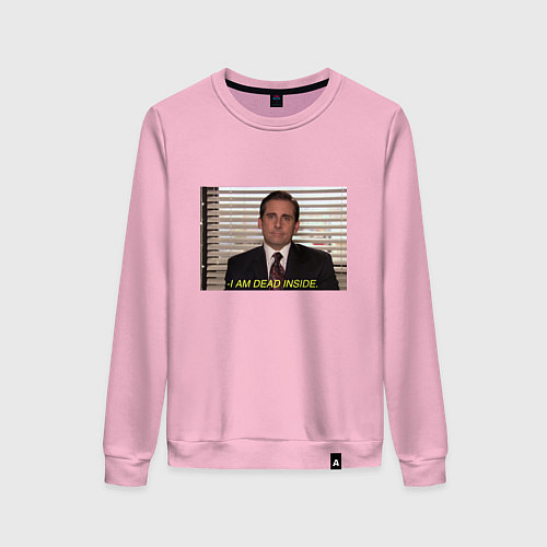 Женский свитшот I am dead inside - Майкл Скотт / Светло-розовый – фото 1