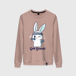 Свитшот хлопковый женский Gym bunny, цвет: пыльно-розовый