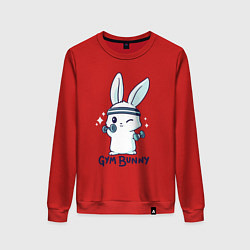 Свитшот хлопковый женский Gym bunny, цвет: красный