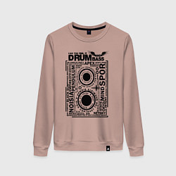 Свитшот хлопковый женский DNB Cassette, цвет: пыльно-розовый