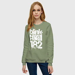 Свитшот хлопковый женский Stencil white logo, цвет: авокадо — фото 2