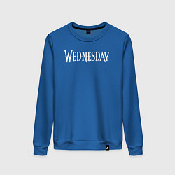 Свитшот хлопковый женский Wednesday Logo, цвет: синий
