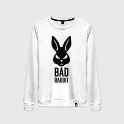 Свитшот хлопковый женский Bad rabbit, цвет: белый