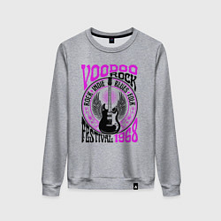 Свитшот хлопковый женский Гитара с крыльями voodoo rock, цвет: меланж